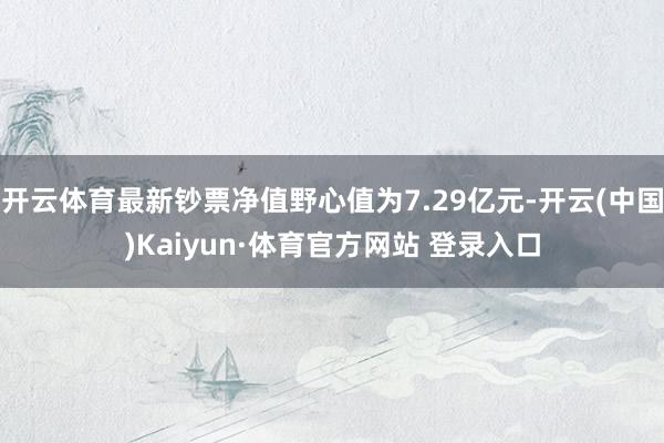 开云体育最新钞票净值野心值为7.29亿元-开云(中国)Kaiyun·体育官方网站 登录入口