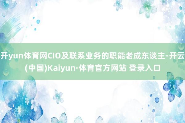开yun体育网CIO及联系业务的职能老成东谈主-开云(中国)Kaiyun·体育官方网站 登录入口