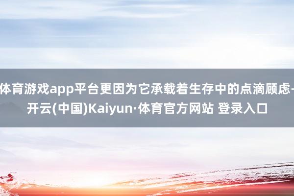 体育游戏app平台更因为它承载着生存中的点滴顾虑-开云(中国)Kaiyun·体育官方网站 登录入口
