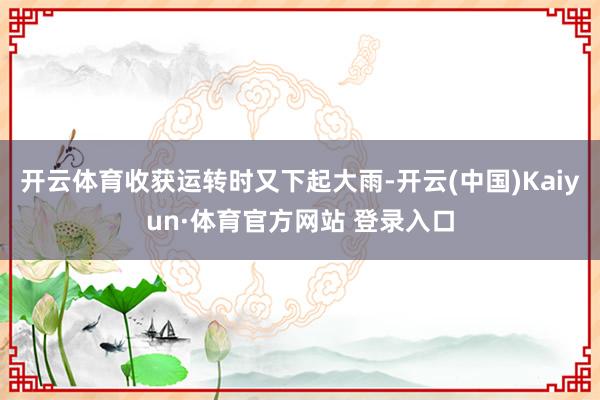 开云体育收获运转时又下起大雨-开云(中国)Kaiyun·体育官方网站 登录入口