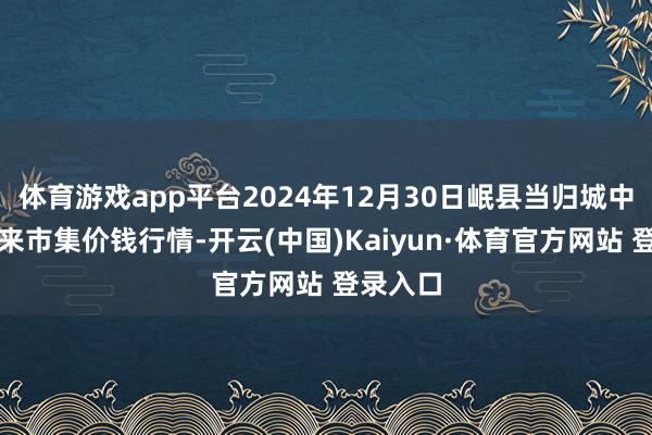 体育游戏app平台2024年12月30日岷县当归城中药材往来市集价钱行情-开云(中国)Kaiyun·体育官方网站 登录入口