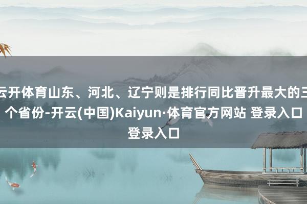 云开体育山东、河北、辽宁则是排行同比晋升最大的三个省份-开云(中国)Kaiyun·体育官方网站 登录入口