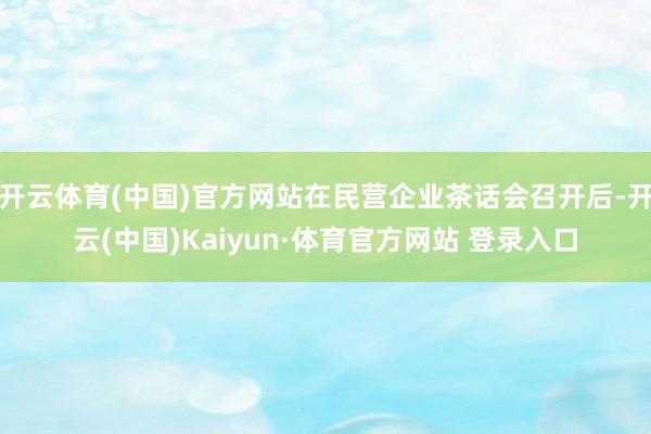 开云体育(中国)官方网站在民营企业茶话会召开后-开云(中国)Kaiyun·体育官方网站 登录入口